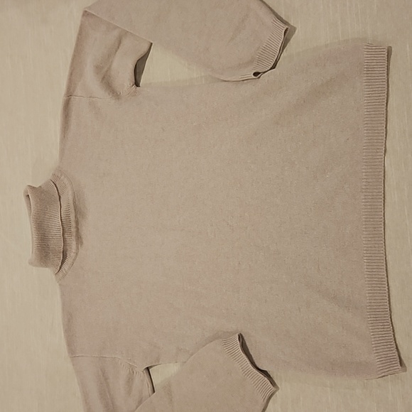 Pure Cashmere tan size S turtleneck sweater - Picture 4 of 9